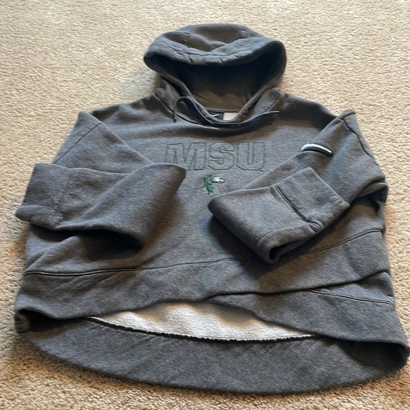 Nike cropped MSU sweatshirt gray size medium - Picture 2 of 2